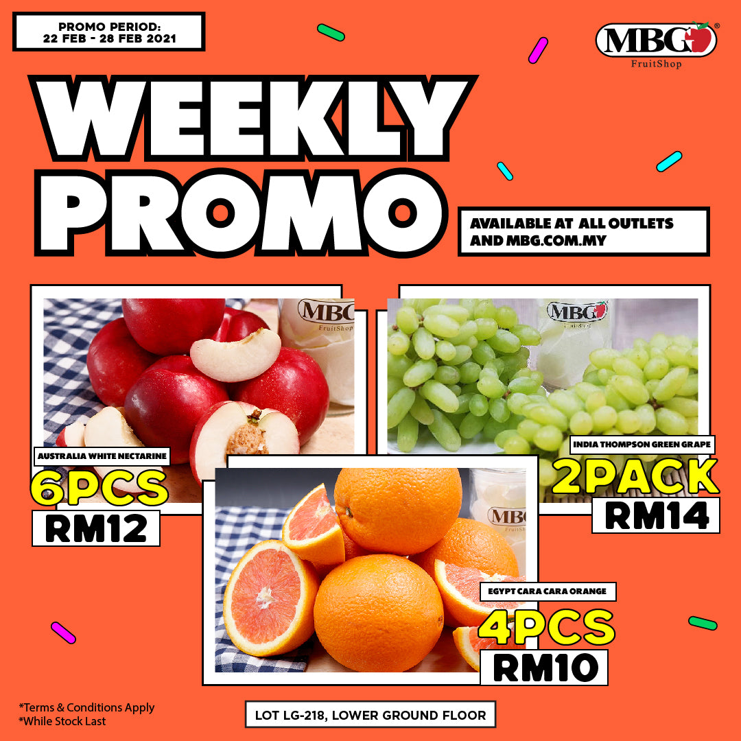 WEEKLY PROMOTION 22ND FEB TO 28TH FEB 2021 !! – MBG Fruit Shop