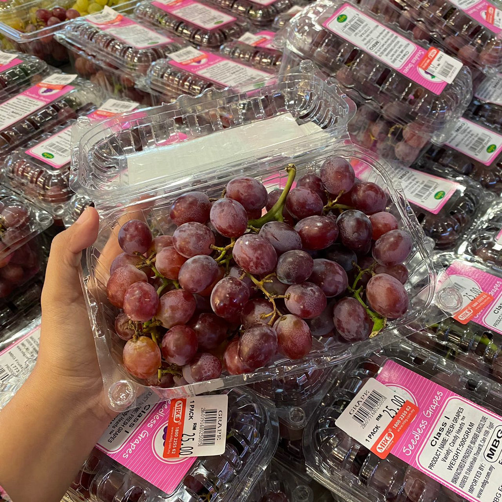 (✈️ Air Flown) 1 Pack x Egypt Candy Heart Red Grapes [500G/Pack]-Grapes-MBG Fruit Shop
