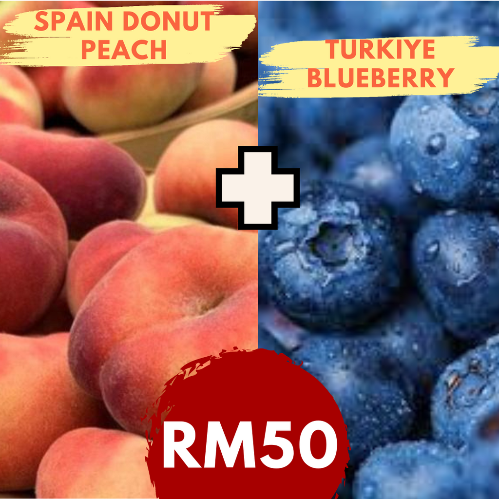Combo Pack 1 - Donut Peach (500G/Pack) and Blueberry (125G/Pack)-Berries-MBG Fruit Shop