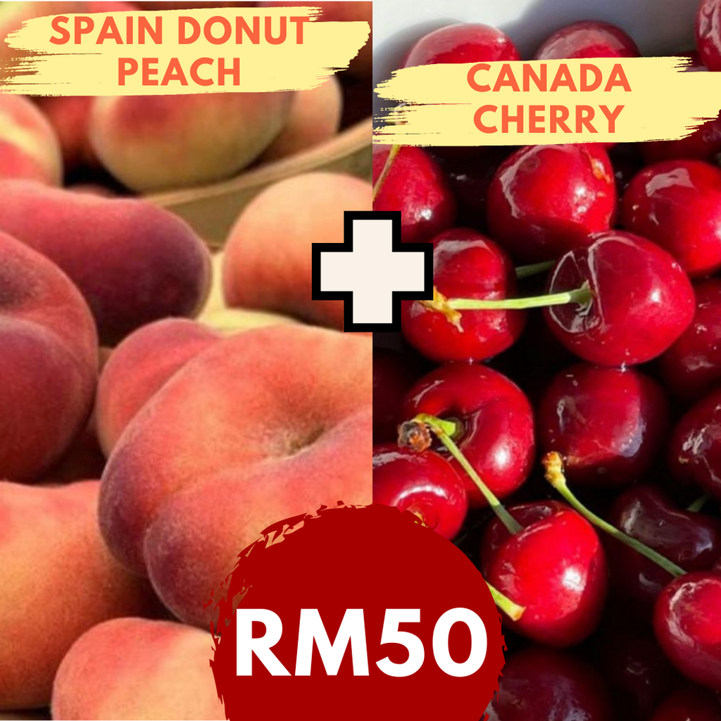 Combo Pack 1 - Donut Peach (500G/Pack) and Cherry (250G/Pack)-Berries-MBG Fruit Shop