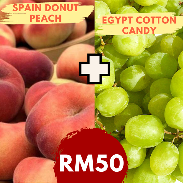 Combo Pack 1 - Donut Peach (500G/Pack) and Cotton Candy Grape (500G/Pack)-Berries-MBG Fruit Shop