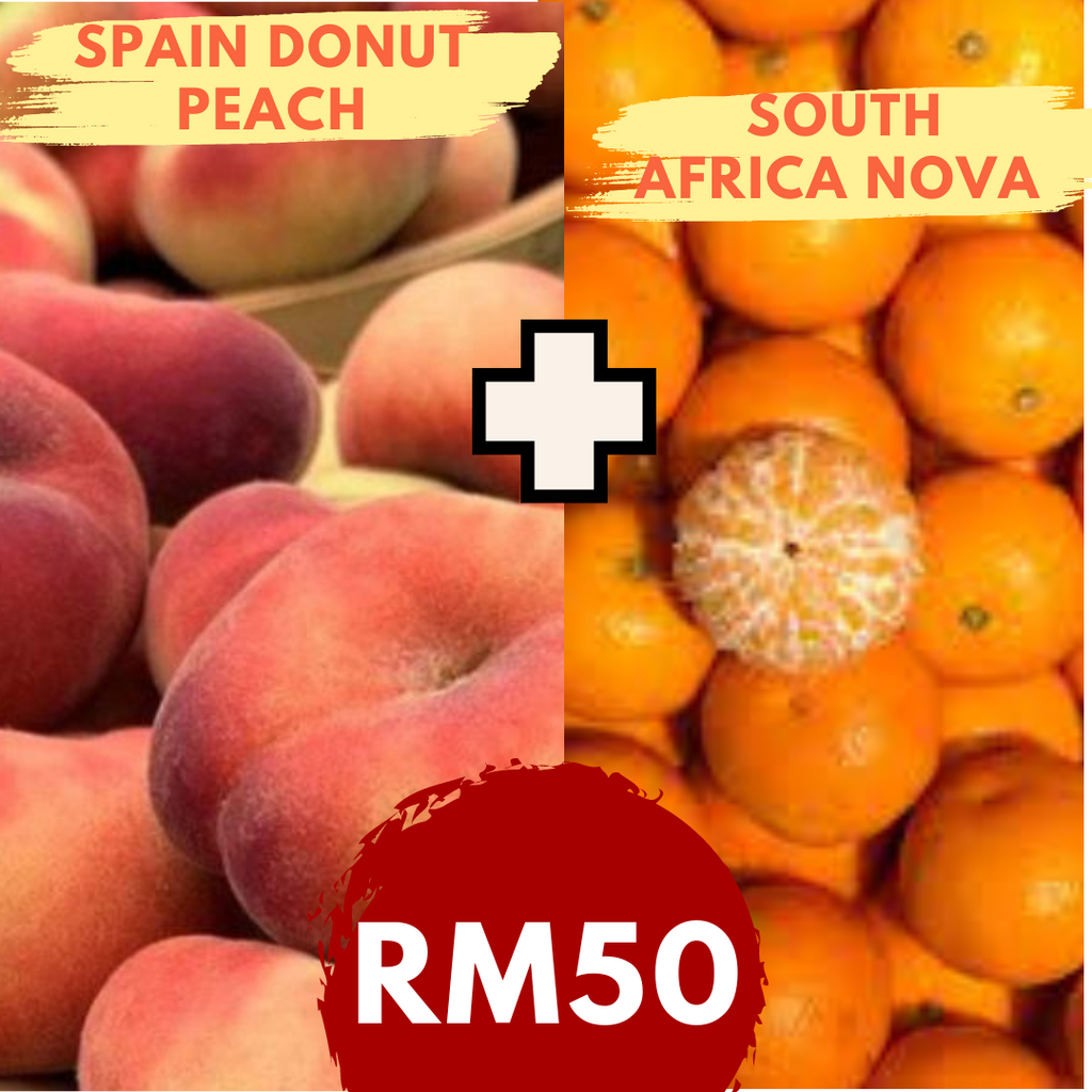 Combo Pack 1 - Donut Peach (500G/Pack) and Nova Mandarin (500G/Pack)-Berries-MBG Fruit Shop