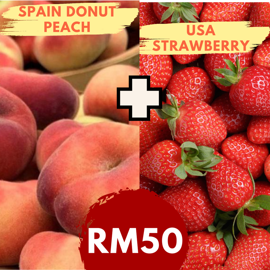Combo Pack 1 - Donut Peach (500G/Pack) and Strawberry (250G/Pack)-Berries-MBG Fruit Shop