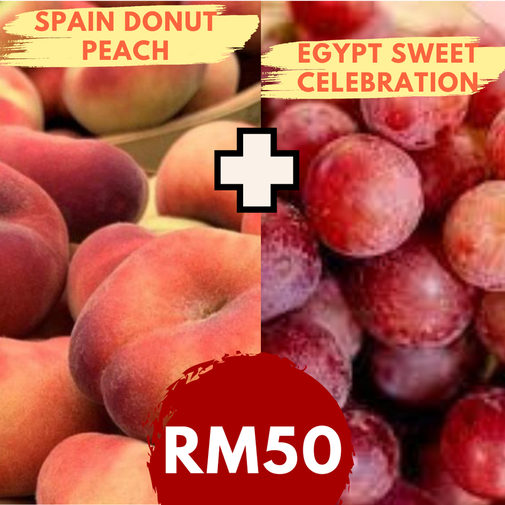 Combo Pack 1 - Donut Peach (500G/Pack) and Sweet Celebration Grape (500G/Pack)-Berries-MBG Fruit Shop