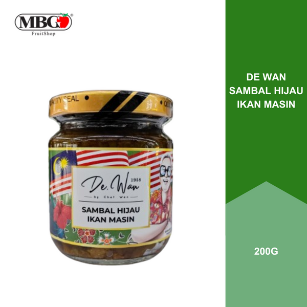 De Wan Sambal Hijau Ikan Masin [200G]-Ready To Eat-MBG Fruit Shop