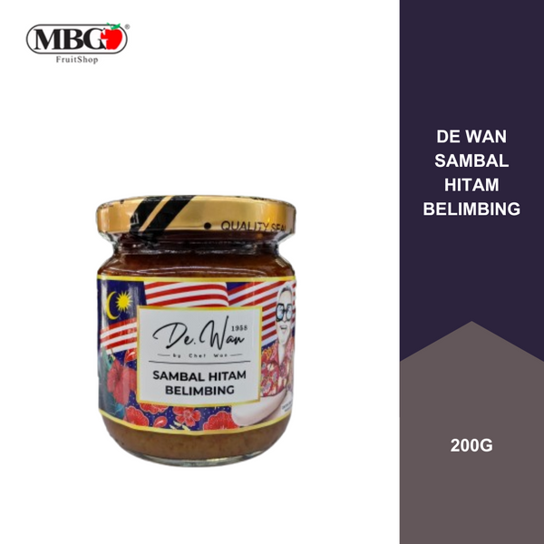 De Wan Sambal Hitam Belimbing [200G]-Ready To Eat-MBG Fruit Shop