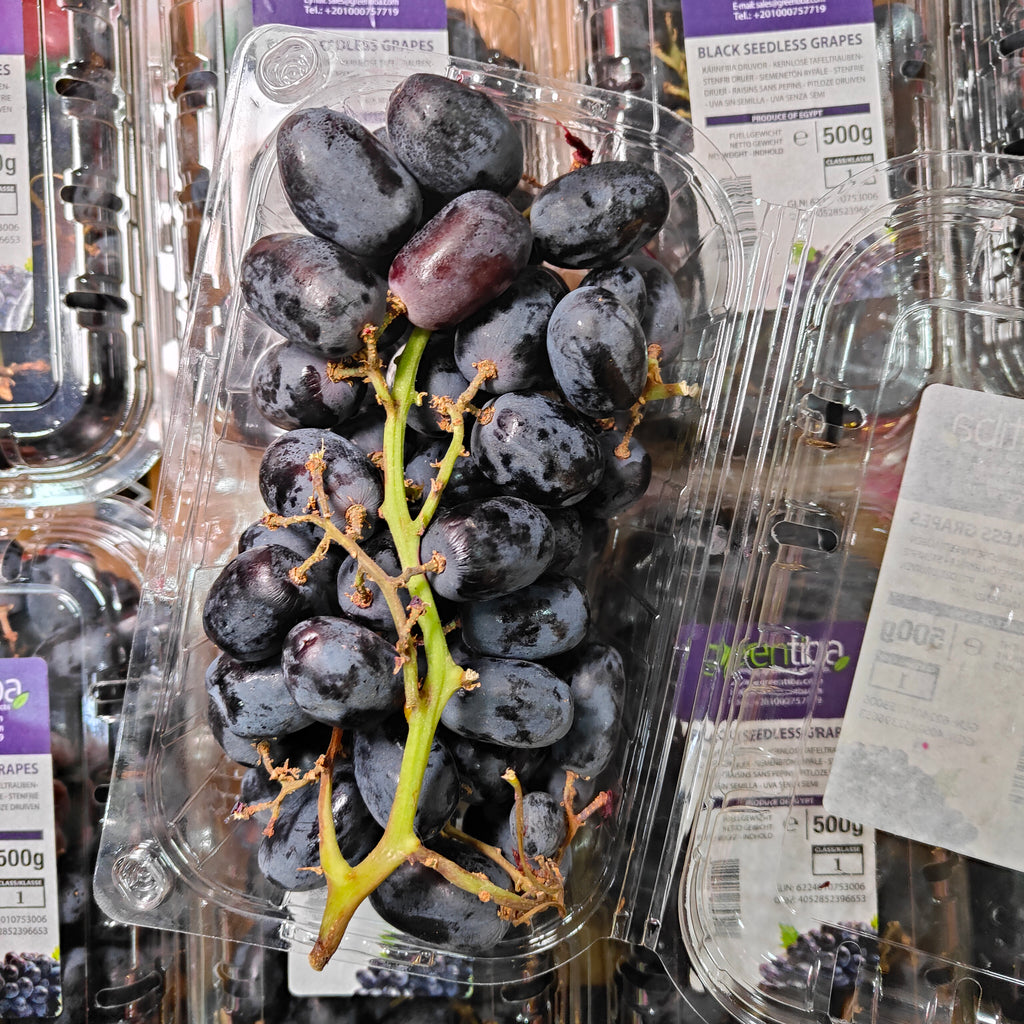Egypt Black Seedless Grapes [500G/Pack]-Grapes-MBG Fruit Shop