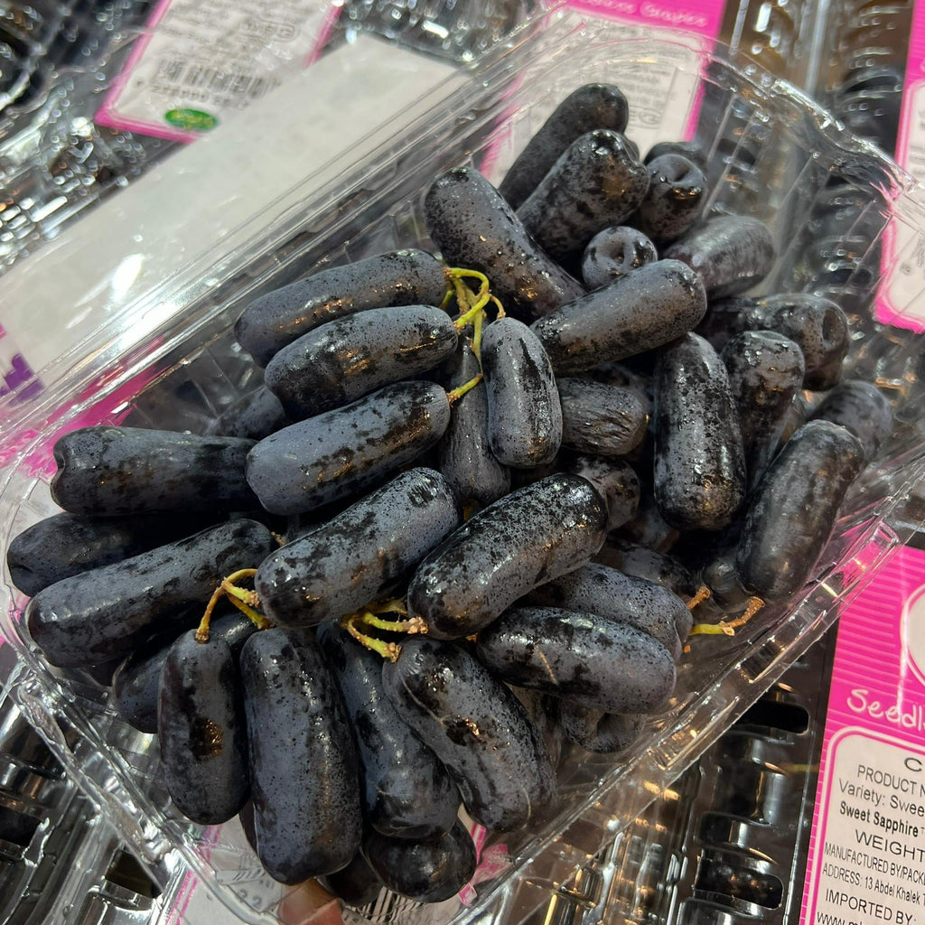 Egypt Sweet Sapphire Black Grape [500G/Pack]-Grapes-MBG Fruit Shop