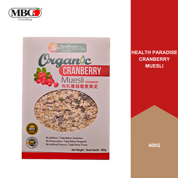 Health Paradise Organic Cranberry Muesli [400G]-Grocery-MBG Fruit Shop