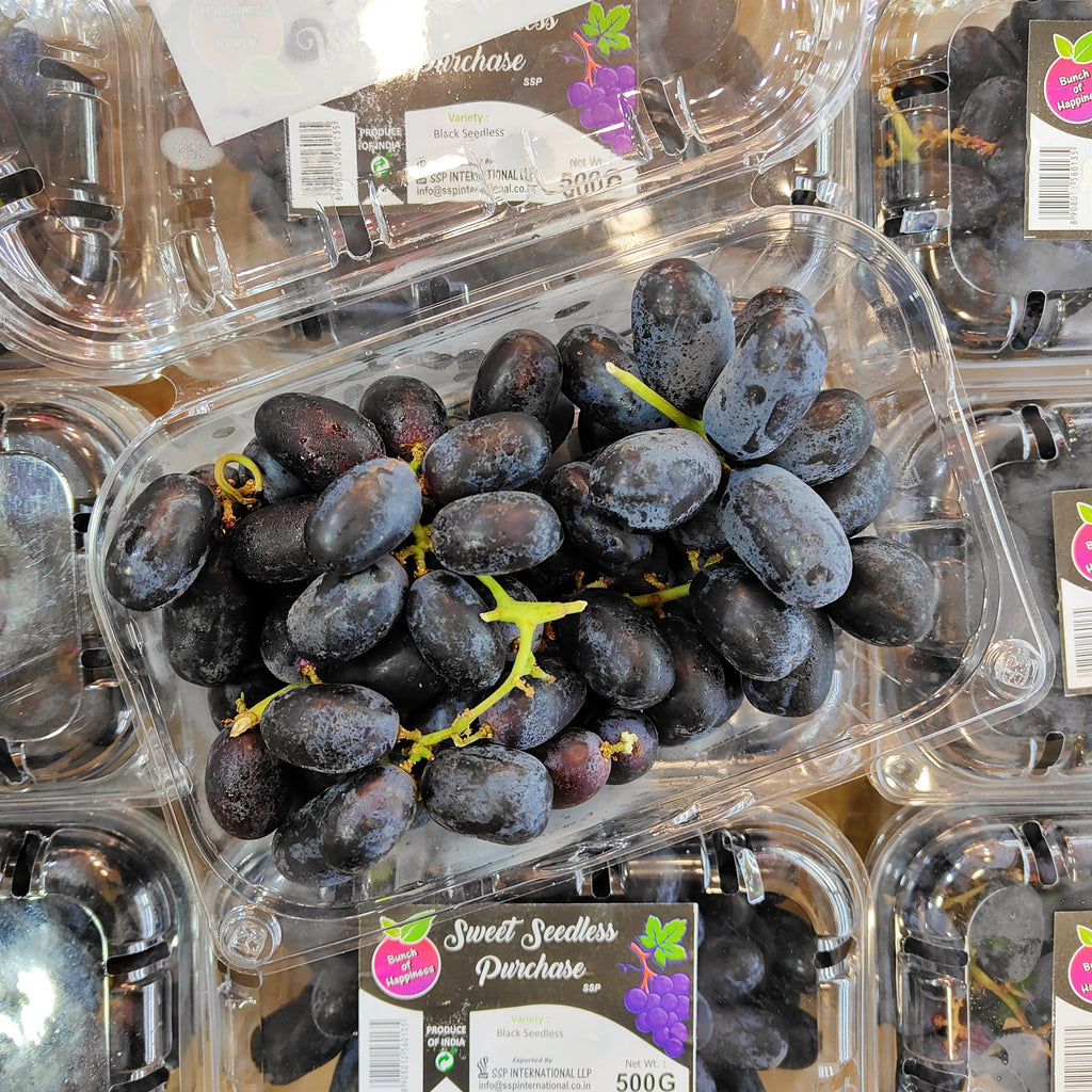 India Black Seedless Grape [500G/Pack]-Grapes-MBG Fruit Shop