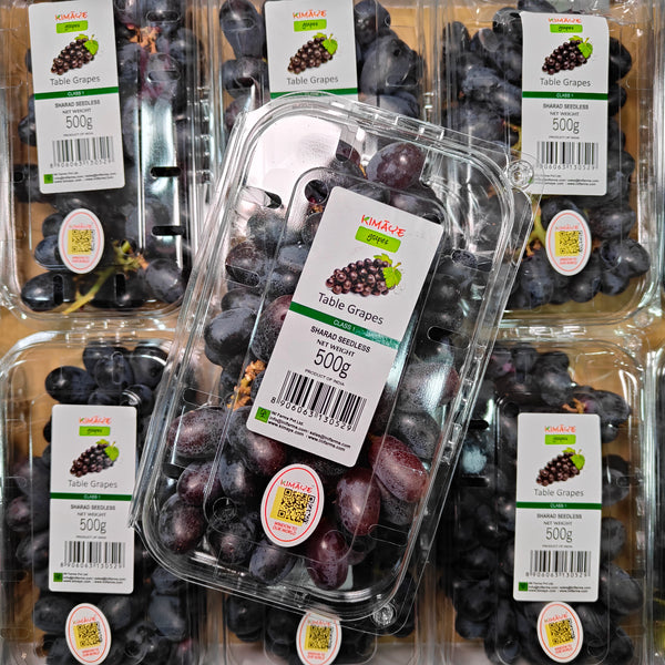 India Sharad Black Seedless Grape [500G/Pack]-Grapes-MBG Fruit Shop