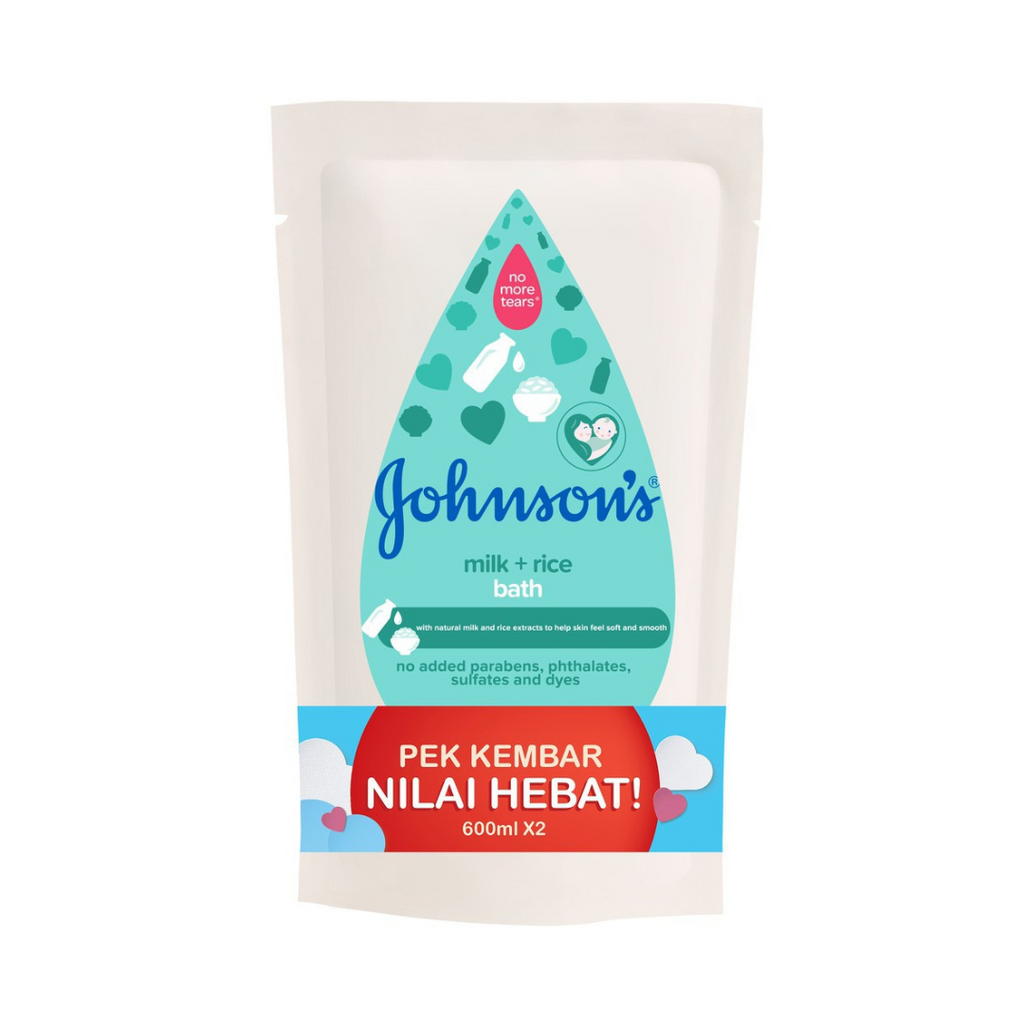 Johnson Baby Bath Milk + Rice Refill (600ML)-MBG Fruit Shop