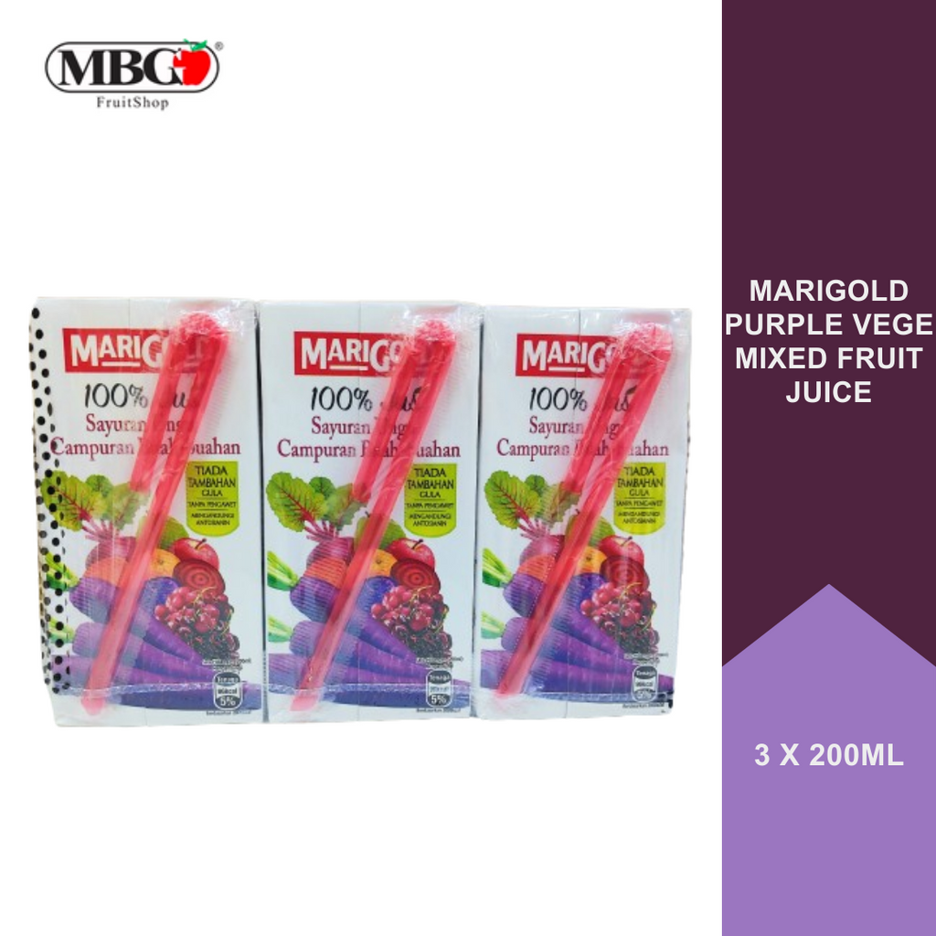 Marigold 100% Juice Purple Vege Mixed Fruit [3x200ML]-MBG Fruit Shop