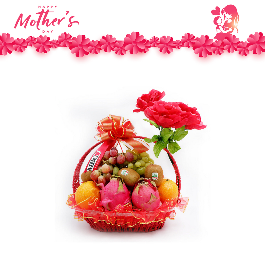 Mother's Day - Blessing Fruit Basket 1 (6 Types of Fruits)-Fruit Basket-MBG Fruit Shop