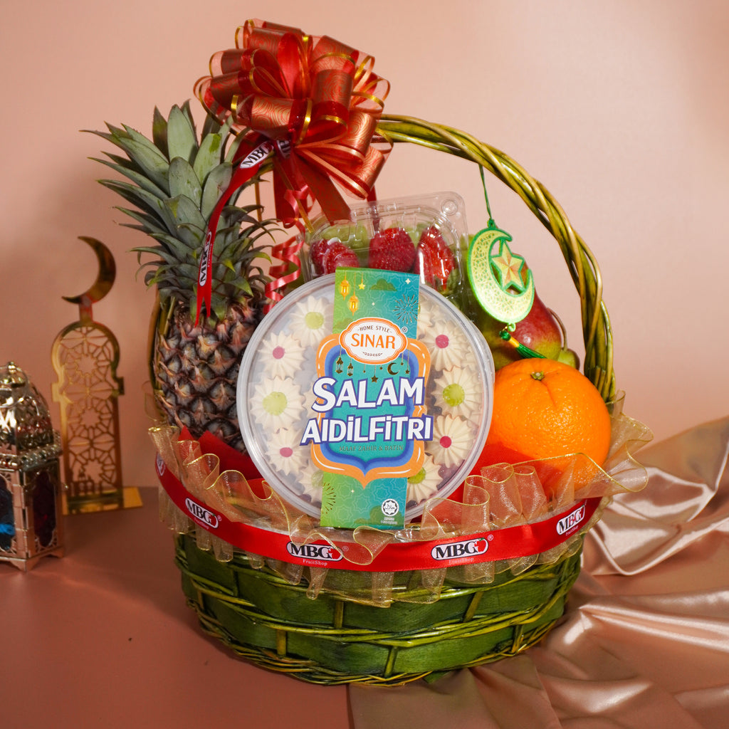 Raya 2026 - Lakaran Syawal Fruit Basket (9 types of fruits)-MBG Fruit Shop