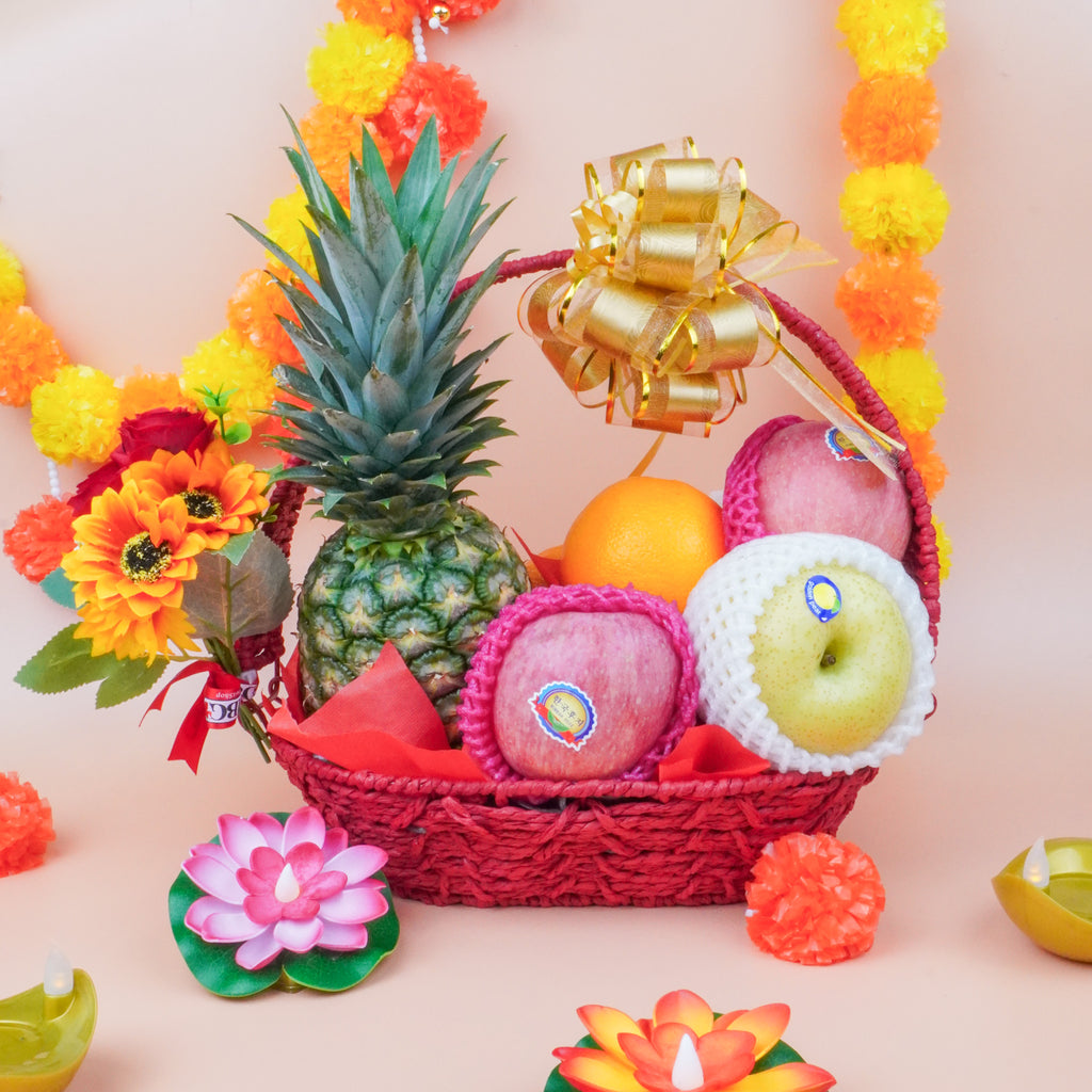 Splendour of Deepavali Fruit Basket (5 Types of Fruits)-MBG Fruit Shop