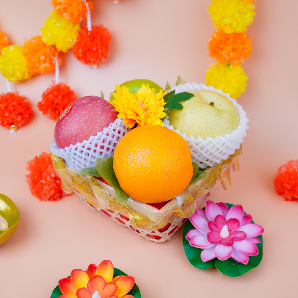 Deepavali Little Diya Fruit Basket (4 Types of Fruits)-MBG Fruit Shop