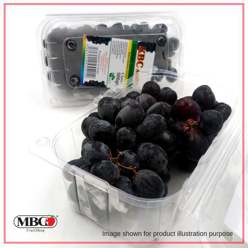 India KBC Sharad Black Seedless Grape [500g/Pack]-Grapes-MBG Fruit Shop