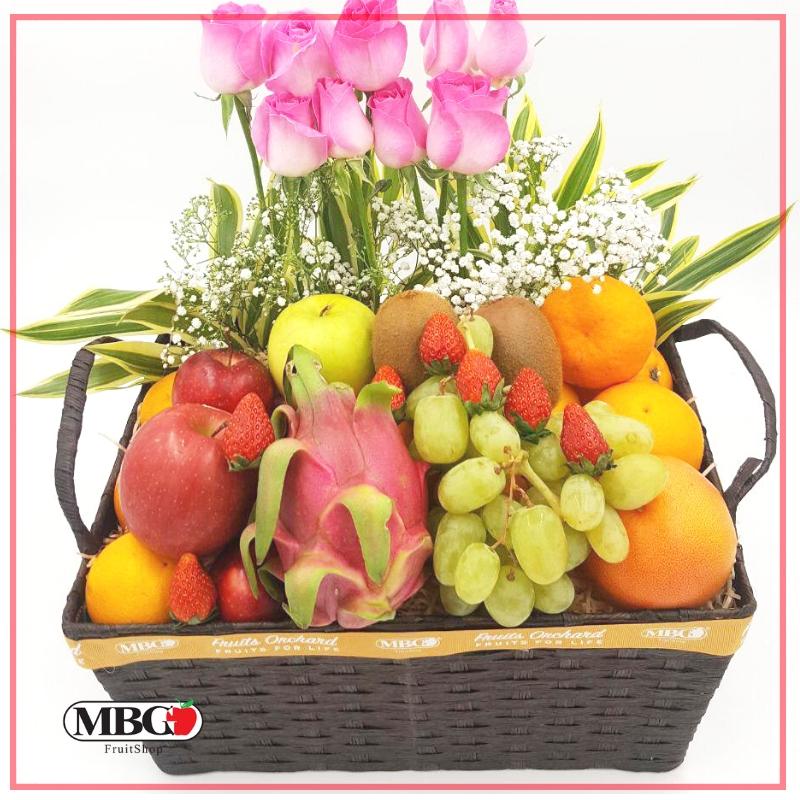 FruitsOrchard - Flower Fruit Basket FB3 (7 Types of Fruits)-Fruits Orchard-MBG Fruit Shop