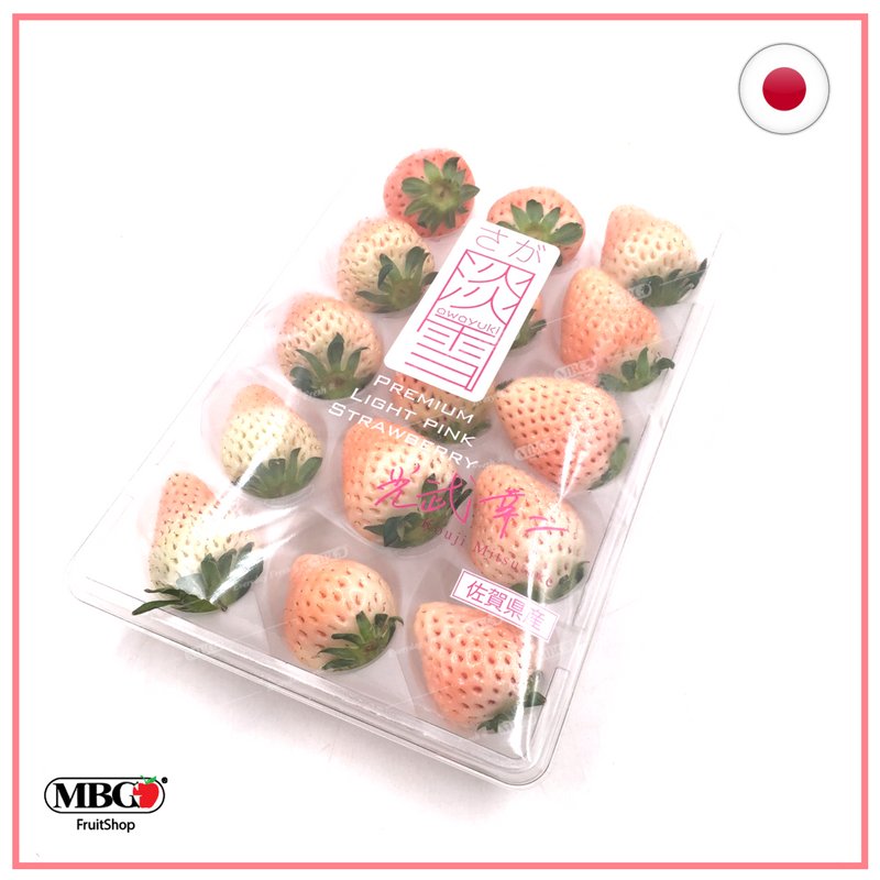 Japan Awayuki Strawberry - Premium Light Pink Strawberry – MBG Fruit Shop