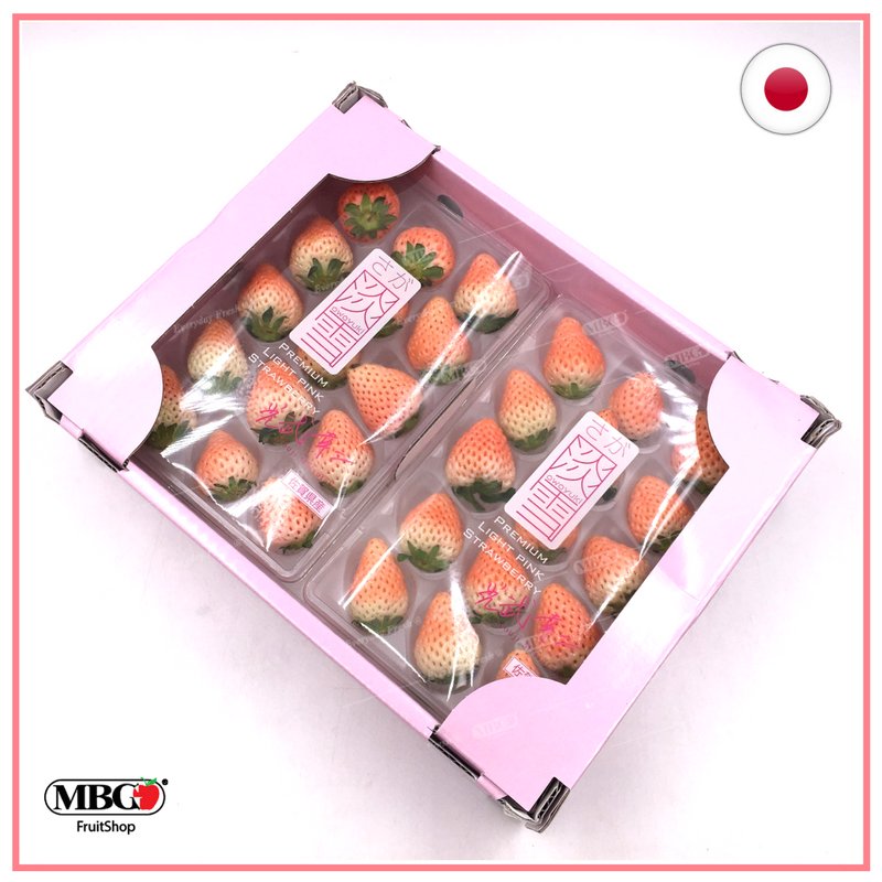 Japan Awayuki Strawberry - Premium Light Pink Strawberry-Seasonal Fruits-MBG Fruit Shop