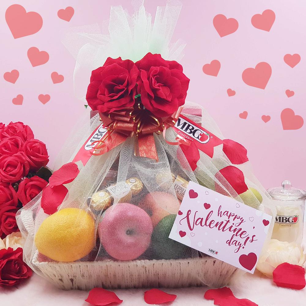 Passion Love Premium Hamper Basket (M) - (10 Types of Fruits)-Valentine-MBG Fruit Shop