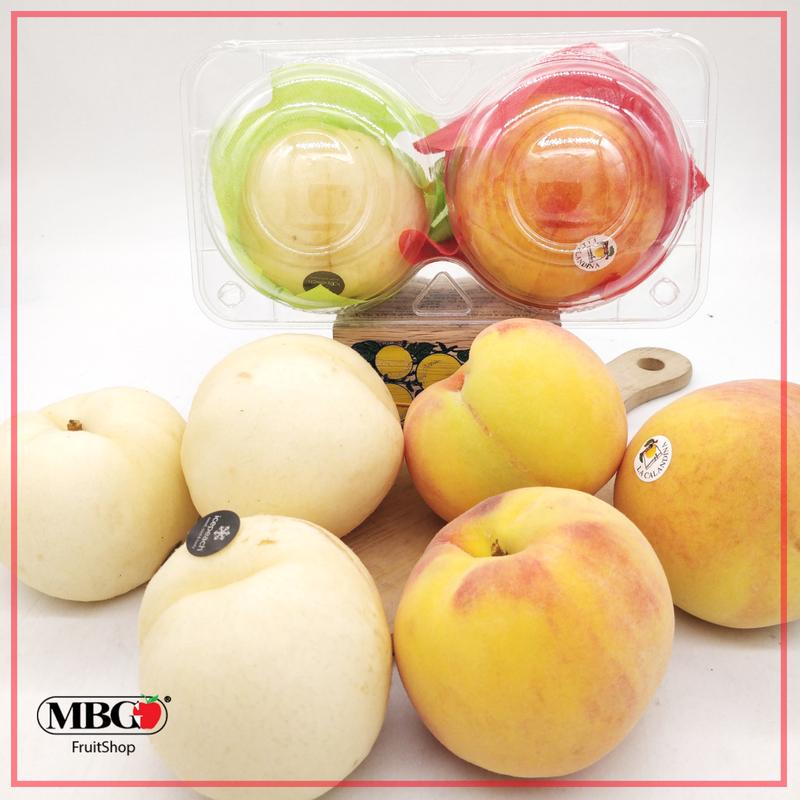 Spain White Peach and Yellow Peach Combo (2Pcs/Pack)-Stone Fruits-MBG Fruit Shop