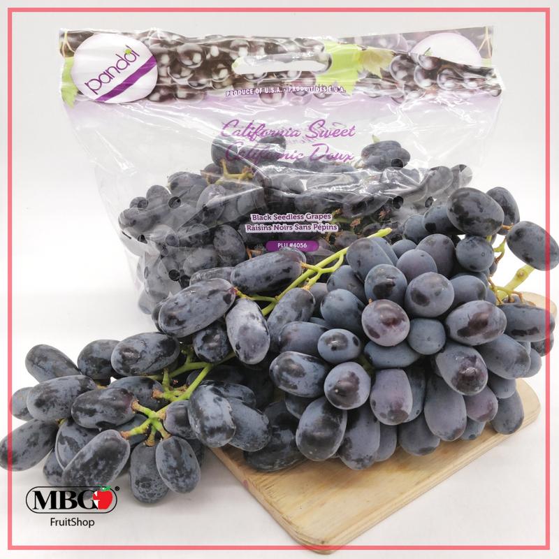 USA Sweet Black Seedless Grapes (1KG/Pack)-Grapes-MBG Fruit Shop
